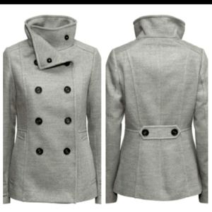 H&M High Neck Grey Peacoat Size 14